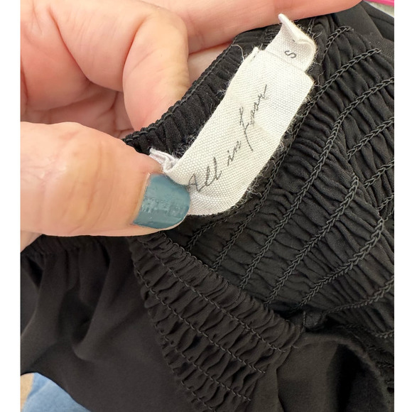 All in Favor black long sleeves off shoulder open back mini dress size Small - Picture 4 of 13